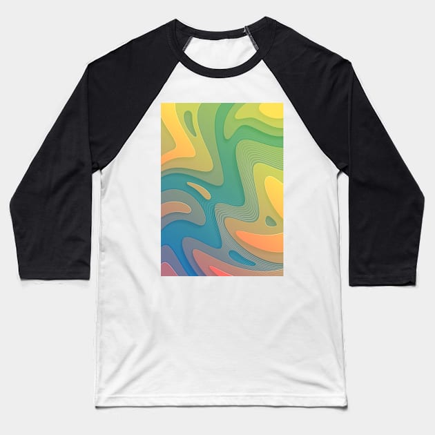 Free Flow | Psychedelic Abstract Digital Art Baseball T-Shirt by natasedyakina